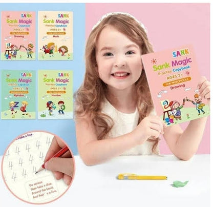 Sank Magic Book Practice [pack Of 4] | Tracing Handwriting First Preschool Baby Learning Books For Kids