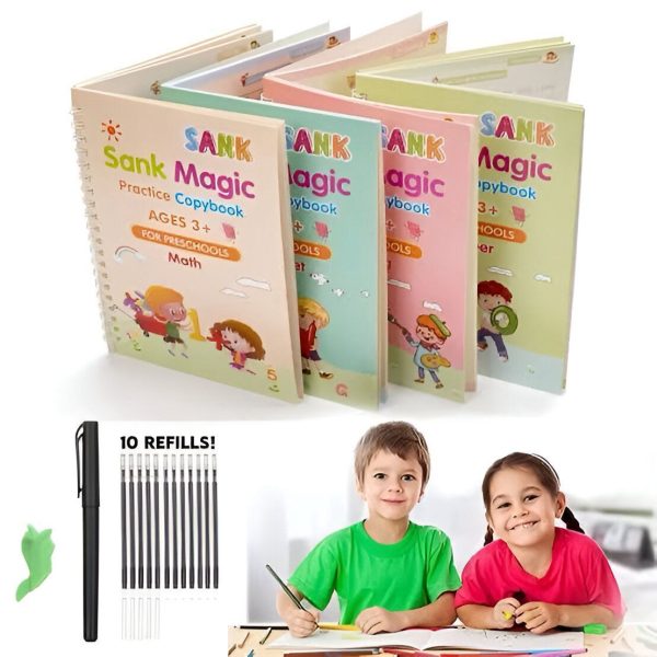 Sank Magic Book Practice [pack Of 4] | Tracing Handwriting First Preschool Baby Learning Books For Kids