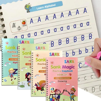 Sank Magic Book Practice [pack Of 4] | Tracing Handwriting First Preschool Baby Learning Books For Kids